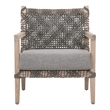 Maklaine Transitional Outdoor Fabric/Wood Club Chair in Dove Gray