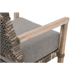 Maklaine Transitional Outdoor Fabric/Wood Club Chair in Dove Gray