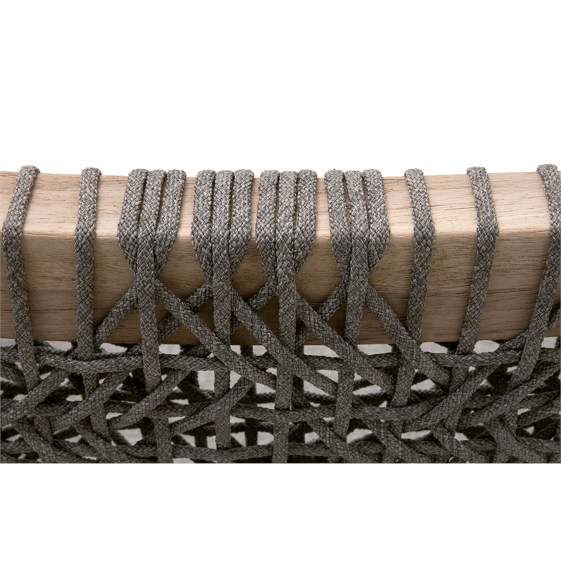 Maklaine Transitional Outdoor Fabric/Wood Club Chair in Dove Gray