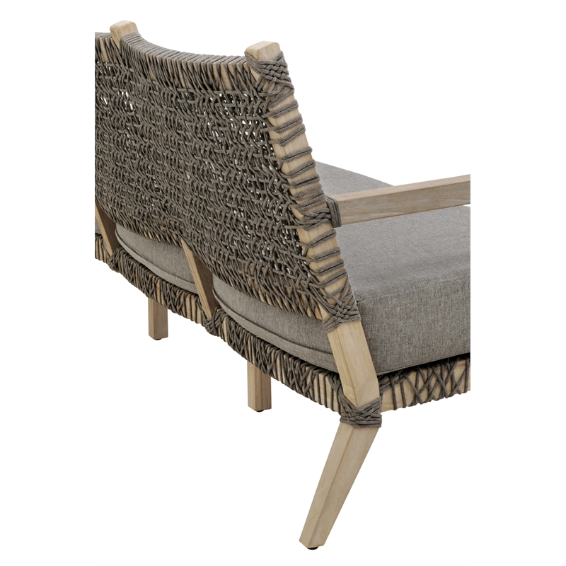 Maklaine Modern Transitional Outdoor Fabric Sofa in Dove Gray