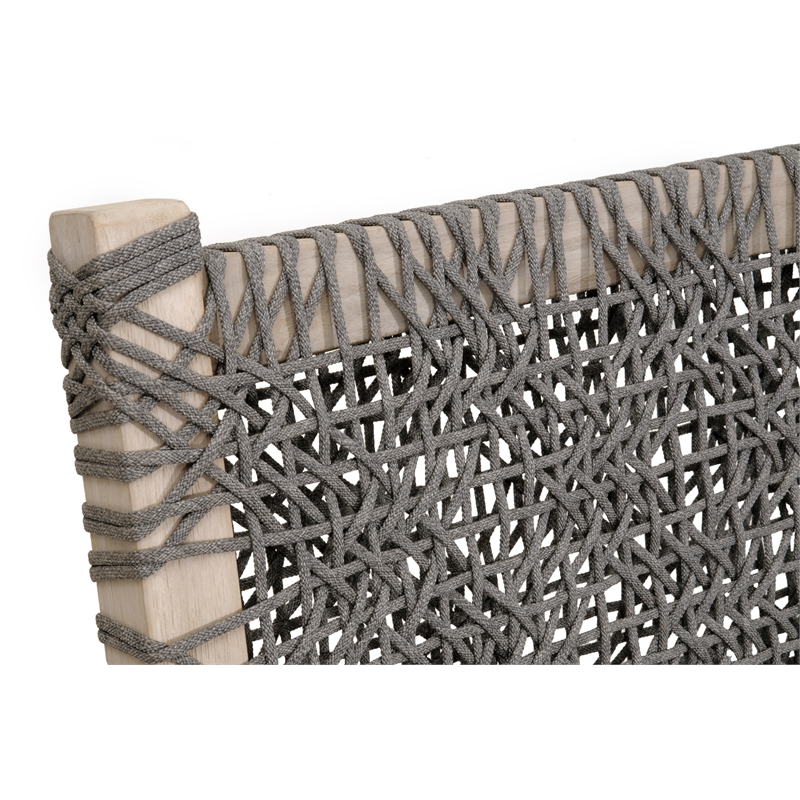 Maklaine Modern Transitional Outdoor Fabric Sofa in Dove Gray