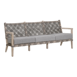 Maklaine Modern Transitional Outdoor Fabric Sofa in Dove Gray
