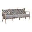 Maklaine Modern Transitional Outdoor Fabric Sofa in Dove Gray