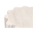 Maklaine Transitional Antique Wood Accent Table in White Wash