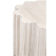Maklaine Transitional Antique Wood Accent Table in White Wash