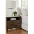 Maklaine Contemporary Transitional Wood Nightstand in Brown Finish