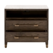 Maklaine Contemporary Transitional Wood Nightstand in Brown Finish