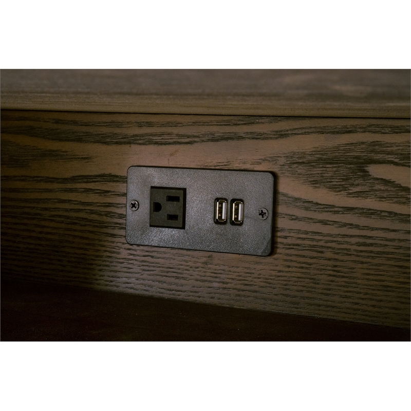 Maklaine Contemporary Transitional Wood Nightstand in Brown Finish