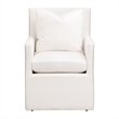 Maklaine Contemporary Transitional Fabric Arm Chair in Pearl