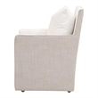 Maklaine Contemporary Transitional Fabric Arm Chair in Pearl