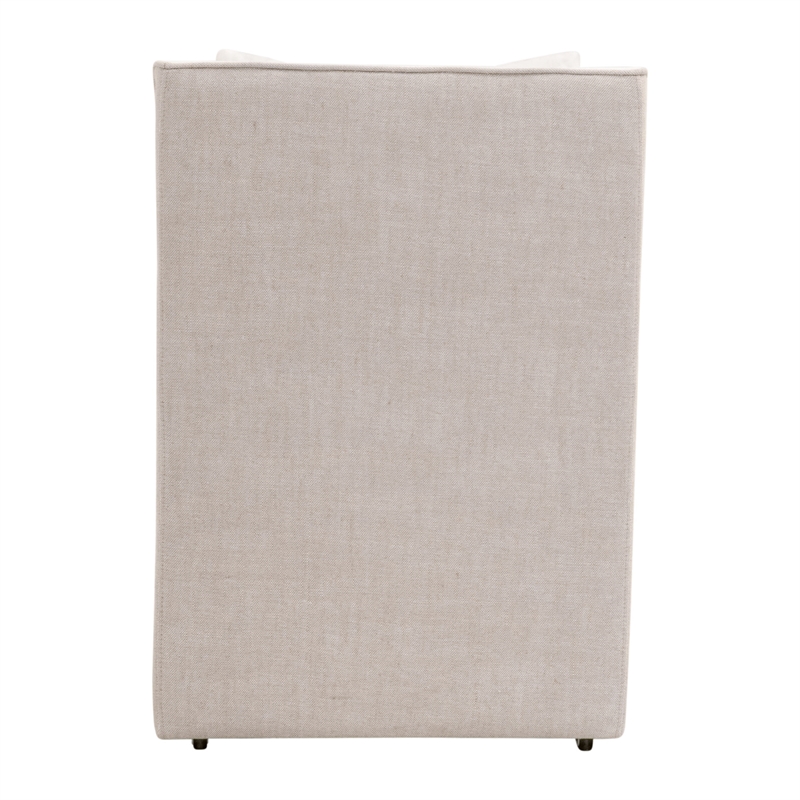 Maklaine Contemporary Transitional Fabric Arm Chair in Pearl
