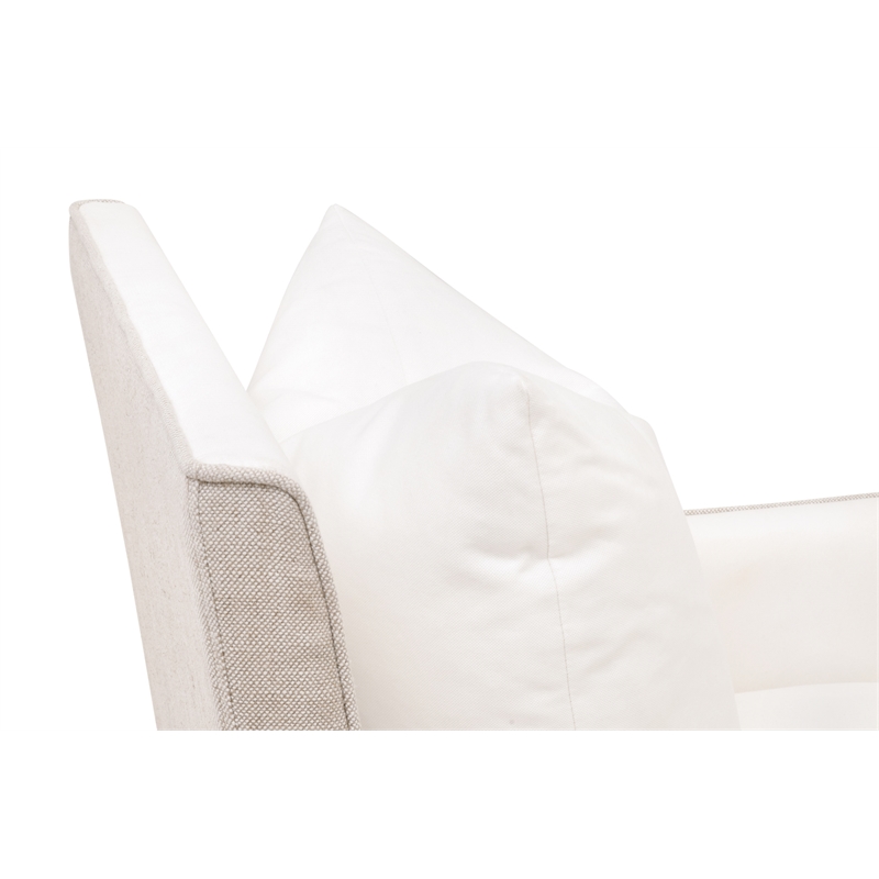 Maklaine Contemporary Transitional Fabric Arm Chair in Pearl