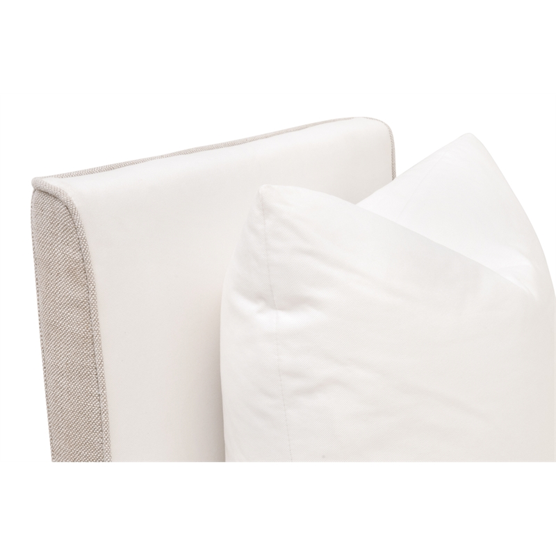 Maklaine Contemporary Transitional Fabric Arm Chair in Pearl