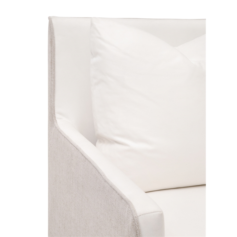 Maklaine Contemporary Transitional Fabric Arm Chair in Pearl