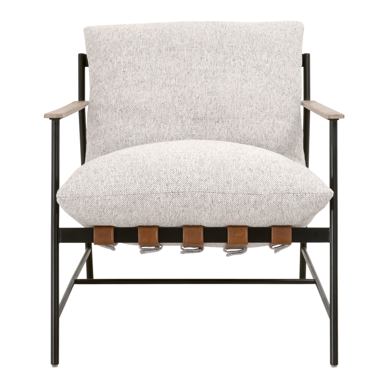 Maklaine Modern Transitional Fabric Club Chair in Gray Finish