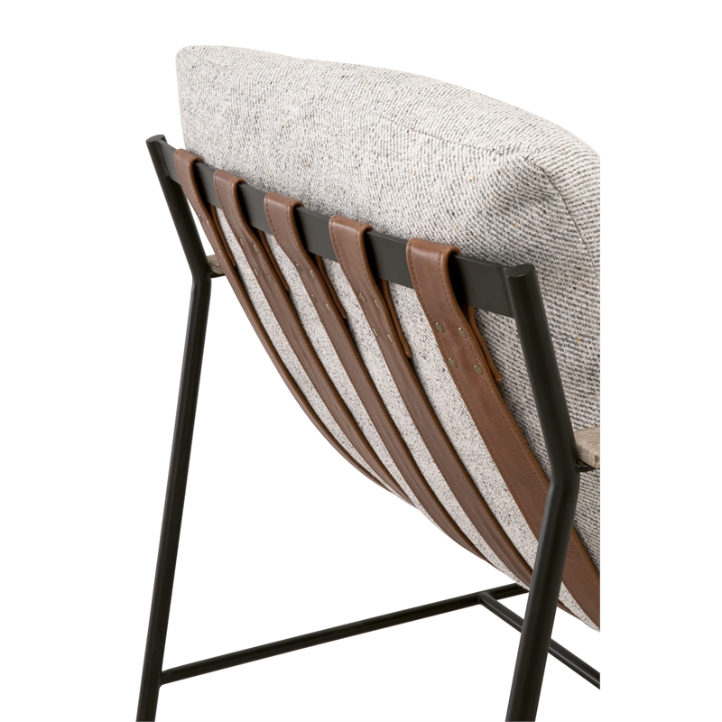Maklaine Modern Transitional Fabric Club Chair in Gray Finish