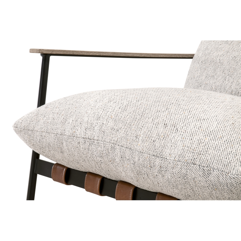 Maklaine Modern Transitional Fabric Club Chair in Gray Finish