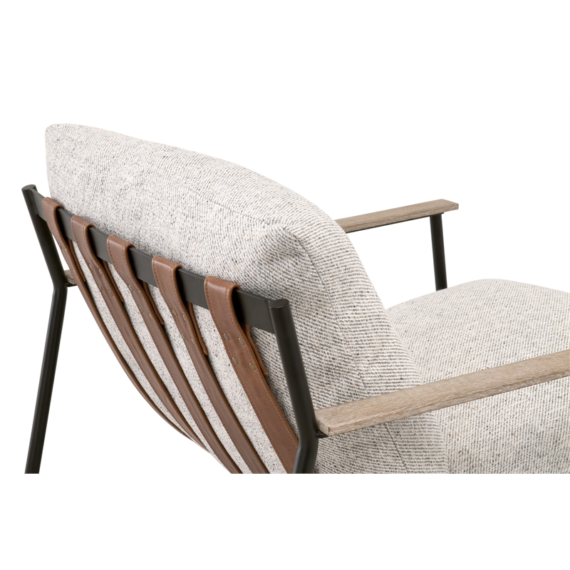 Maklaine Modern Transitional Fabric Club Chair in Gray Finish