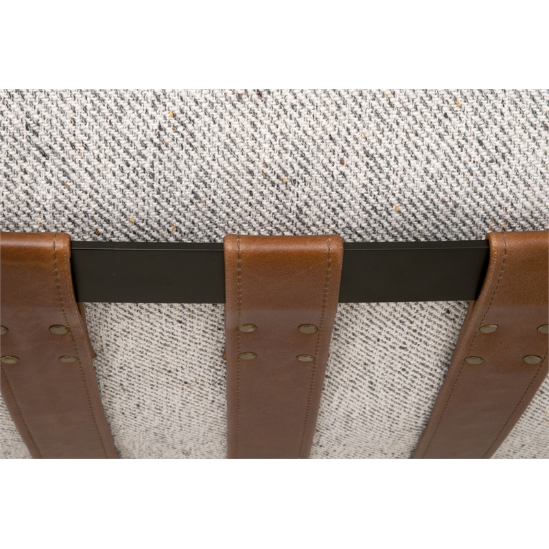 Maklaine Modern Transitional Fabric Club Chair in Gray Finish