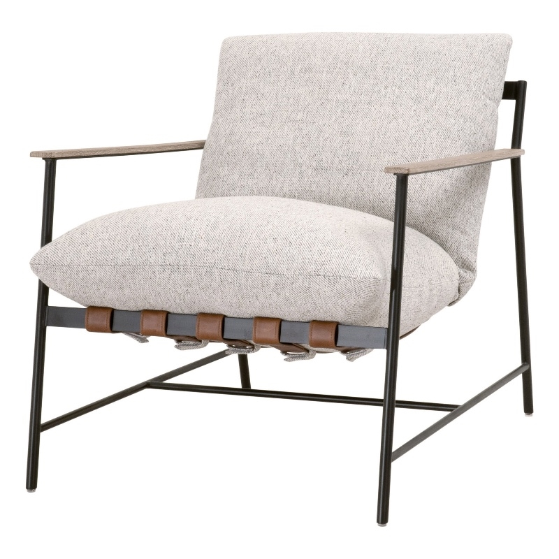 Maklaine Modern Transitional Fabric Club Chair in Gray Finish