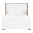 Maklaine Contemporary Transitional Solid Wood Queen Bed in Pearl