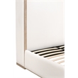 Maklaine Contemporary Transitional Solid Wood Queen Bed in Pearl
