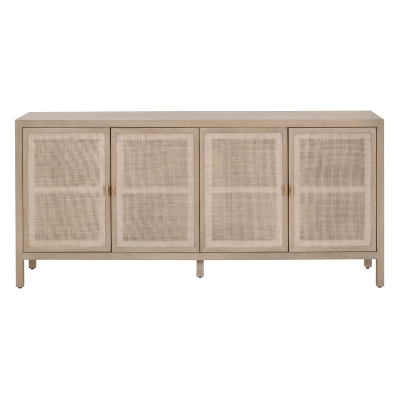 Maklaine Modern Transitional Antique Wood Media Sideboard in Gray