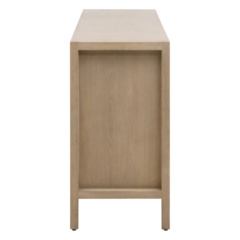 Maklaine Modern Transitional Antique Wood Media Sideboard in Gray