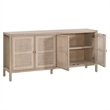 Maklaine Modern Transitional Antique Wood Media Sideboard in Gray