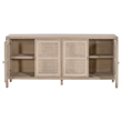 Maklaine Modern Transitional Antique Wood Media Sideboard in Gray
