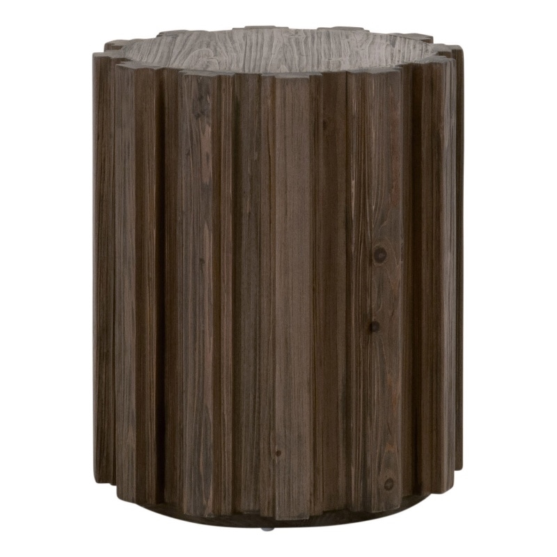 Maklaine Modern Transitional Wood Accent Table in Drift Brown