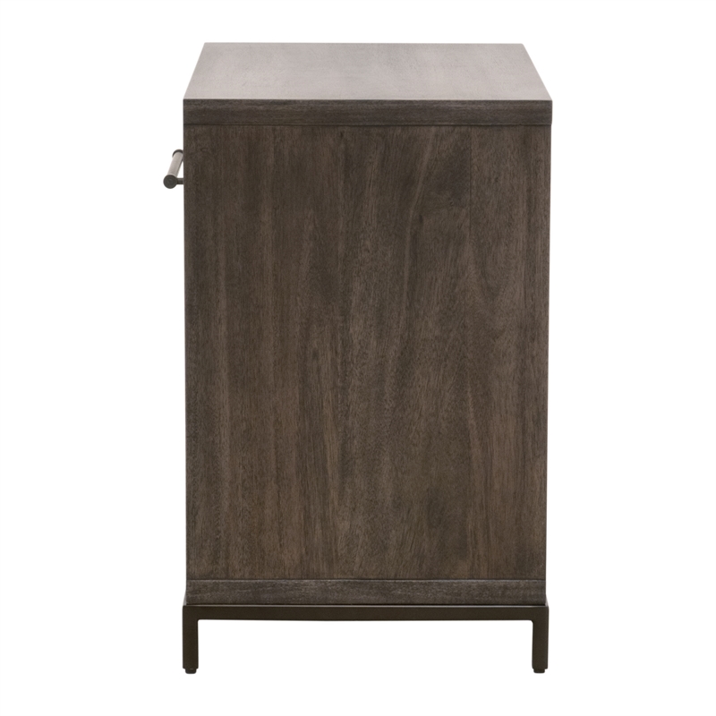 Maklaine Contemporary Transitional Wood Nightstand in Brown Finish