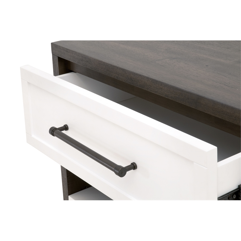 Maklaine Contemporary Transitional Wood Nightstand in Brown Finish