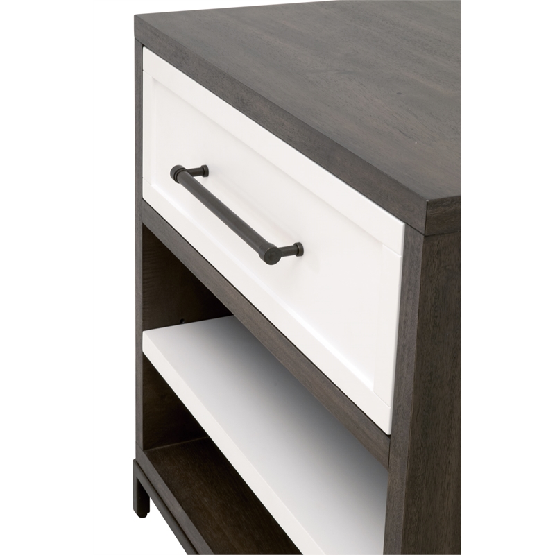 Maklaine Contemporary Transitional Wood Nightstand in Brown Finish