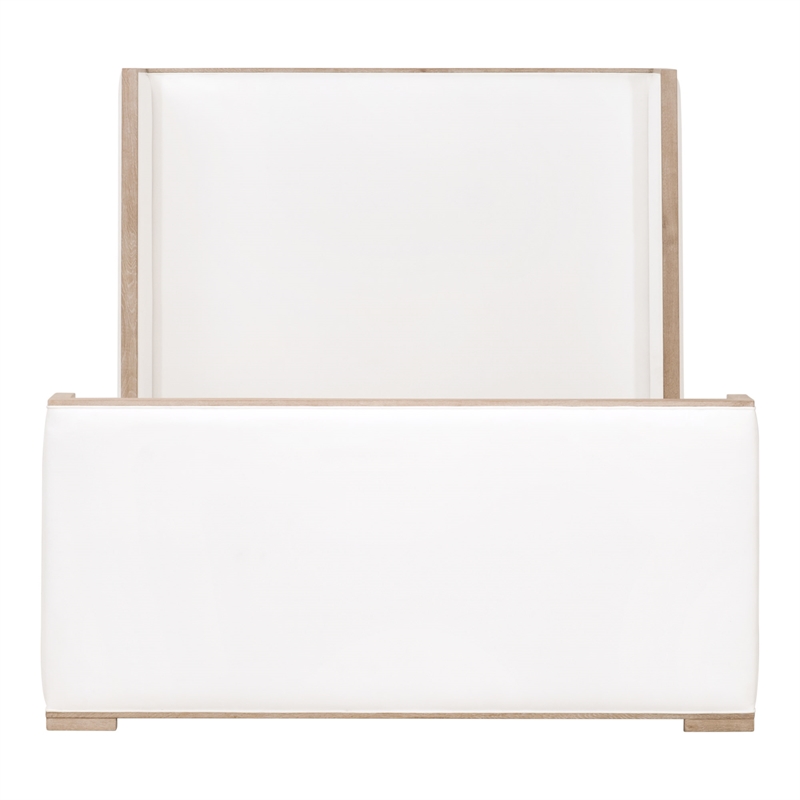 Maklaine Contemporary Transitional Wood Cal King Bed in Pearl