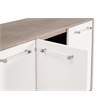 Maklaine Transitional Sideboard in Pearl Shagreen Resin and Natural Gray Acacia