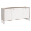 Maklaine Transitional Sideboard in Pearl Shagreen Resin and Natural Gray Acacia