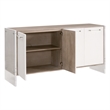 Maklaine Transitional Sideboard in Pearl Shagreen Resin and Natural Gray Acacia