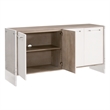 Maklaine Transitional Sideboard in Pearl Shagreen Resin and Natural Gray Acacia