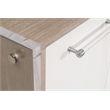 Maklaine Transitional Sideboard in Pearl Shagreen Resin and Natural Gray Acacia