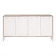 Maklaine Transitional Sideboard in Pearl Shagreen Resin and Natural Gray Acacia
