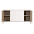 Maklaine Transitional Media Sideboard in Pearl Shagreen Resin and Lucite