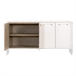 Maklaine Transitional Media Sideboard in Pearl Shagreen Resin and Lucite