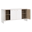 Maklaine Transitional Media Sideboard in Pearl Shagreen Resin and Lucite