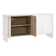 Maklaine Transitional Media Sideboard in Pearl Shagreen Resin and Lucite