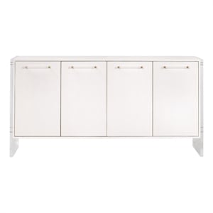 Maklaine Transitional Media Sideboard in Pearl Shagreen Resin and Lucite