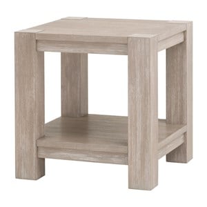 Maklaine Modern Transitional End Table in Natural Gray Acacia Wood