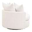 Maklaine Transitional Swivel Sofa Chair in Boucle-Snow White Fabric