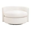 Maklaine Transitional Swivel Sofa Chair in Boucle-Snow White Fabric