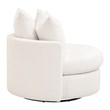 Maklaine Transitional Swivel Sofa Chair in Boucle-Snow White Fabric